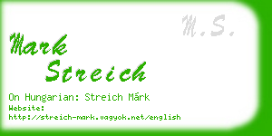 mark streich business card