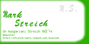 mark streich business card